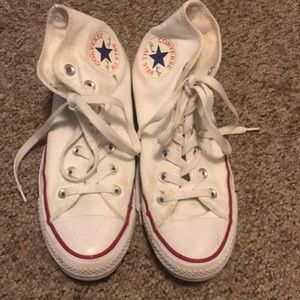 Size 8, white high top Converse